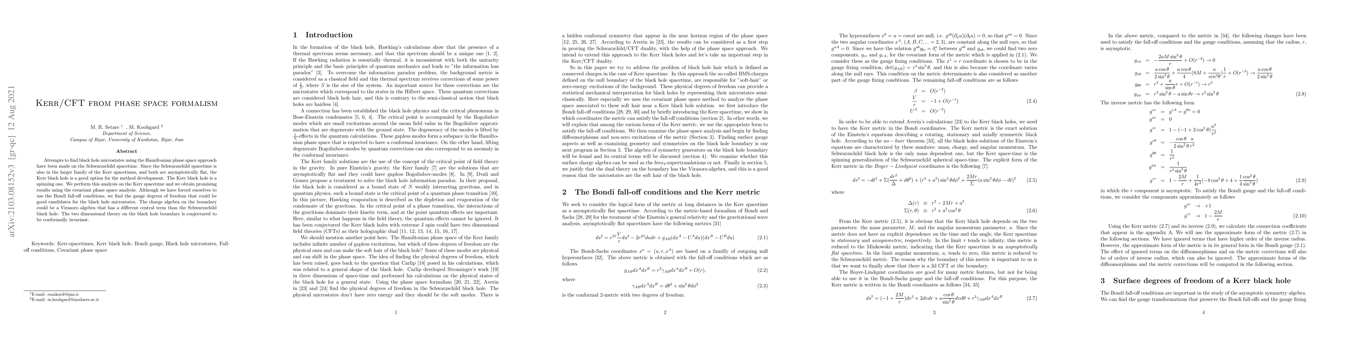 Thumbnail for Kerr/CFT from phase space formalism
