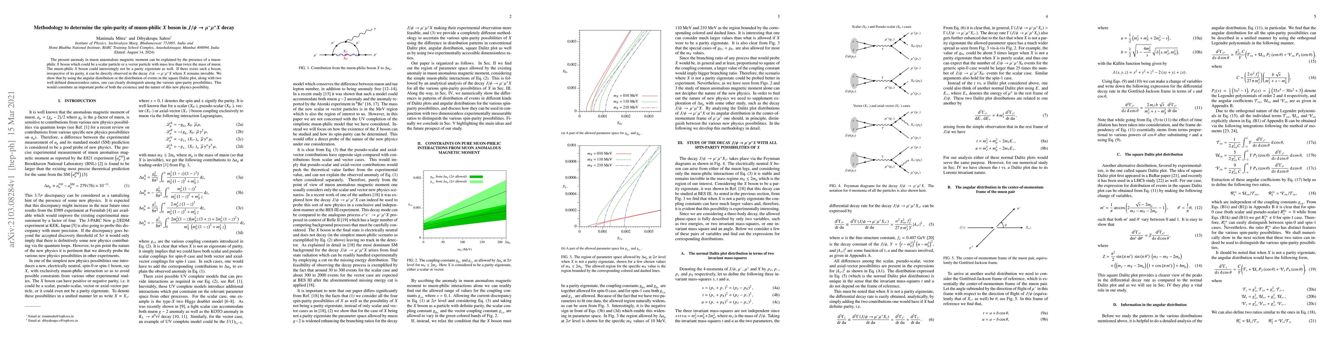 Thumbnail for Methodology to determine the spin-parity of muon-philic $X$ boson in
  $J/\psi \rightarrow \mu^- \mu^+ X$ decay
