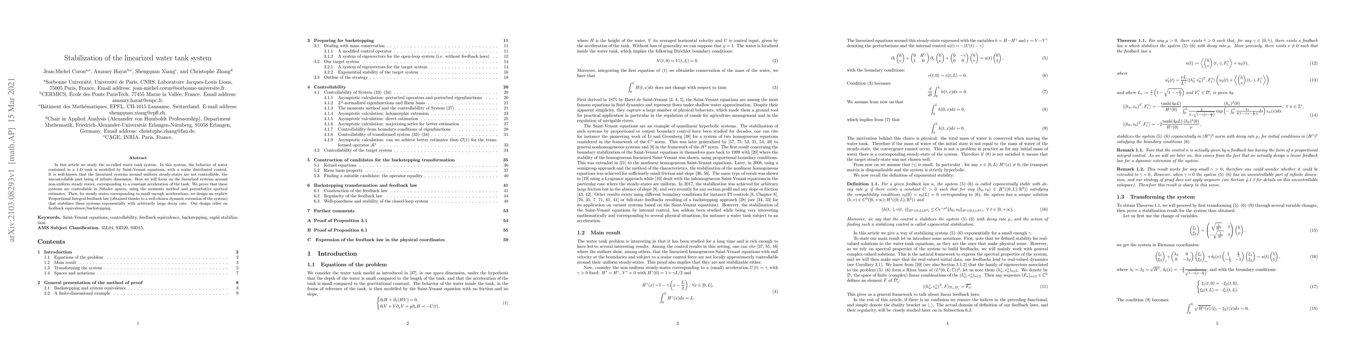 Thumbnail for Stabilization of the linearized water tank system