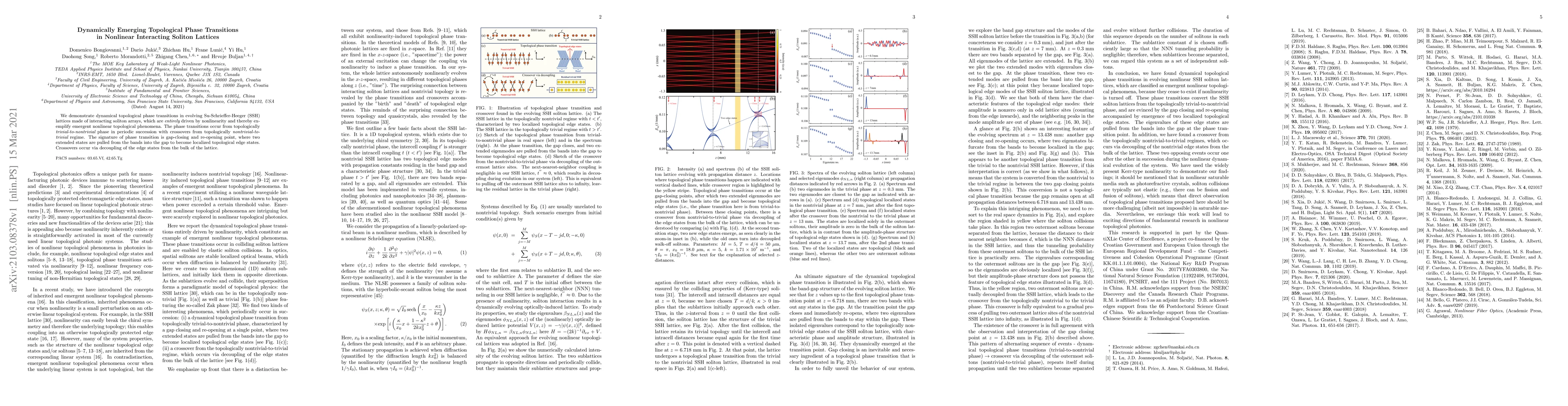 Thumbnail for Dynamically Emerging Topological Phase Transitions in Nonlinear
  Interacting Soliton Lattices