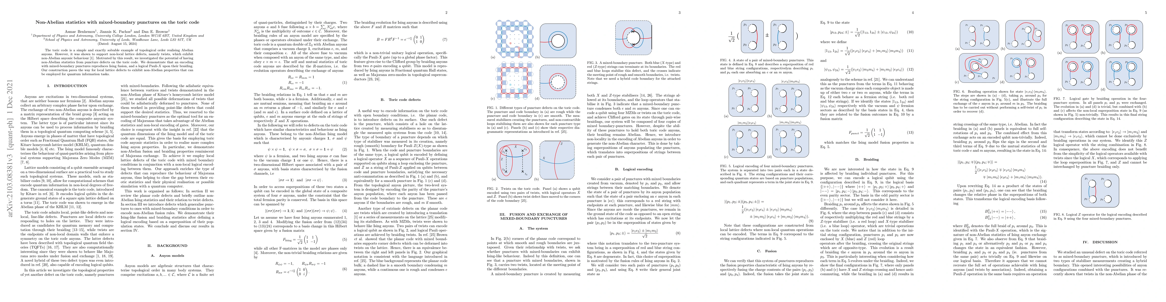 Thumbnail for Non-Abelian statistics with mixed-boundary punctures on the toric code