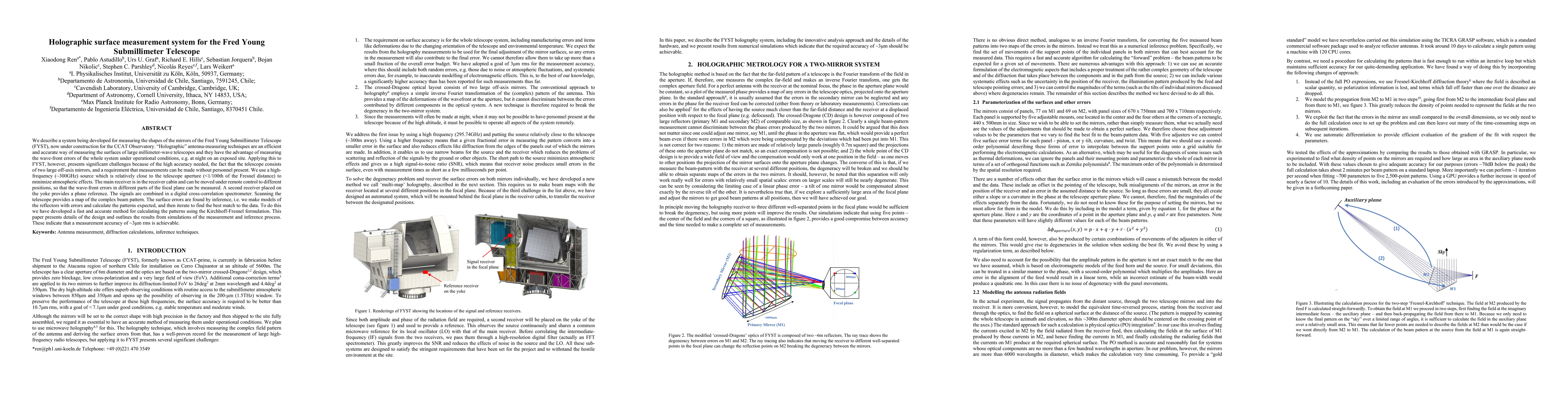 Thumbnail for Holographic surface measurement system for the Fred Young Submillimeter
  Telescope