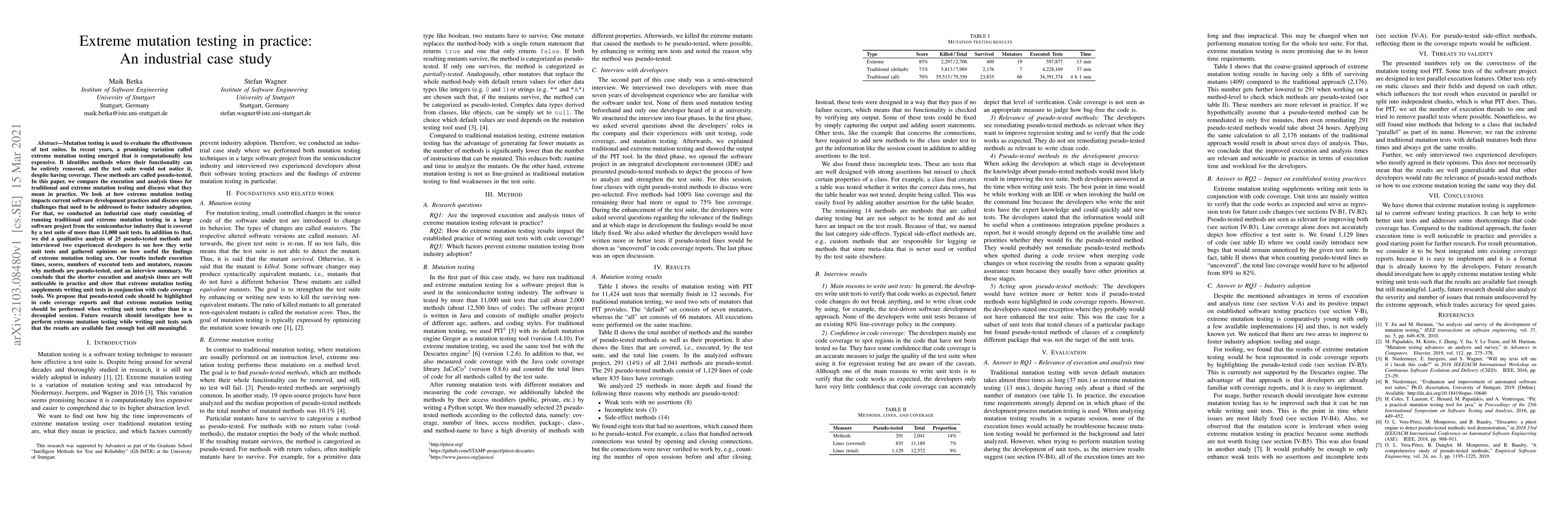 Thumbnail for Extreme mutation testing in practice: An industrial case study