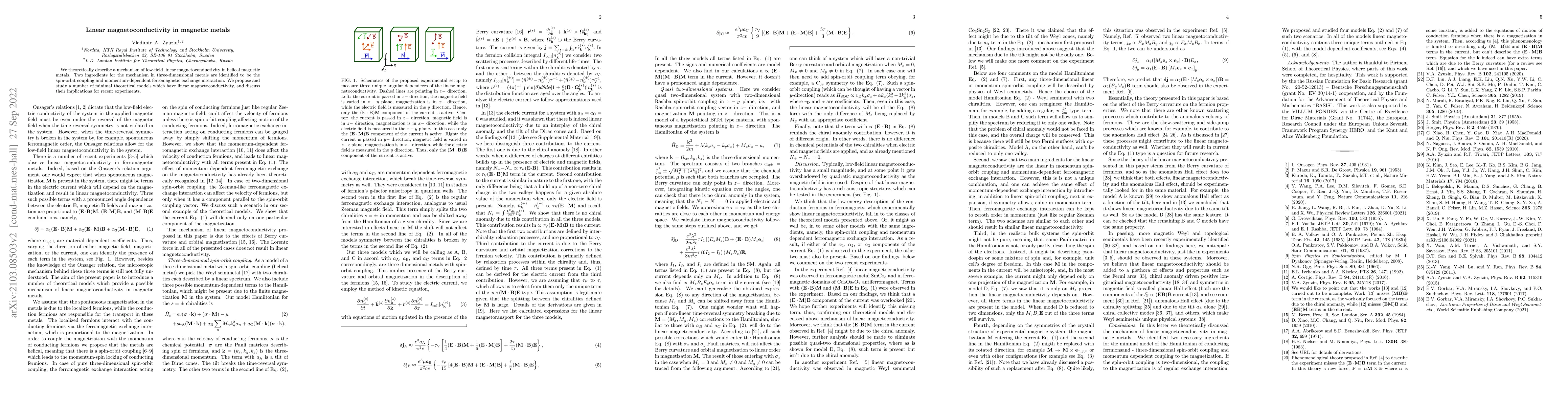 Thumbnail for Linear magnetoconductivity in magnetic metals