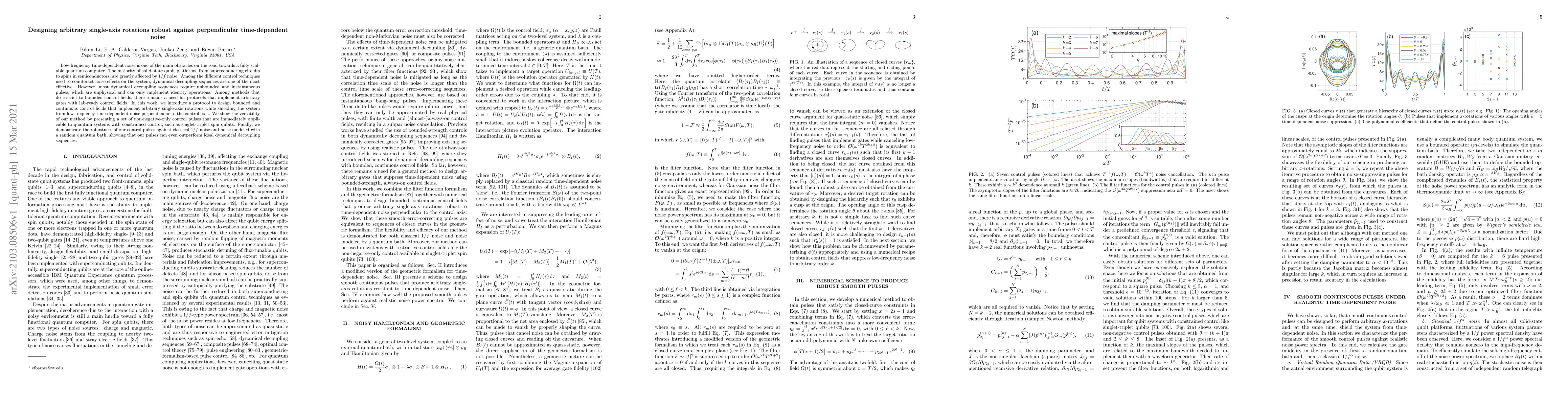 Thumbnail for Designing arbitrary single-axis rotations robust against perpendicular
  time-dependent noise