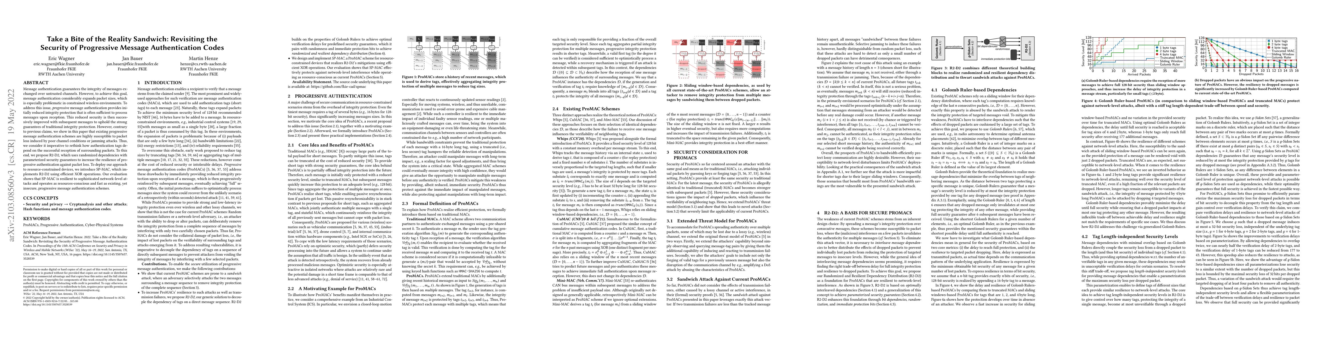 Thumbnail for Take a Bite of the Reality Sandwich: Revisiting the Security of
  Progressive Message Authentication Codes