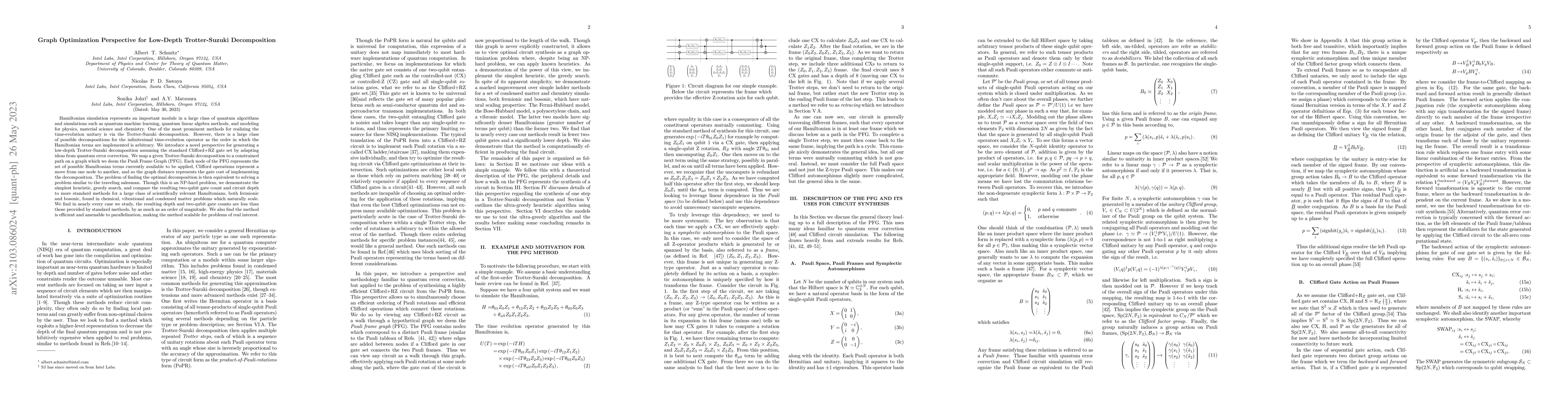 Thumbnail for Graph Optimization Perspective for Low-Depth Trotter-Suzuki
  Decomposition