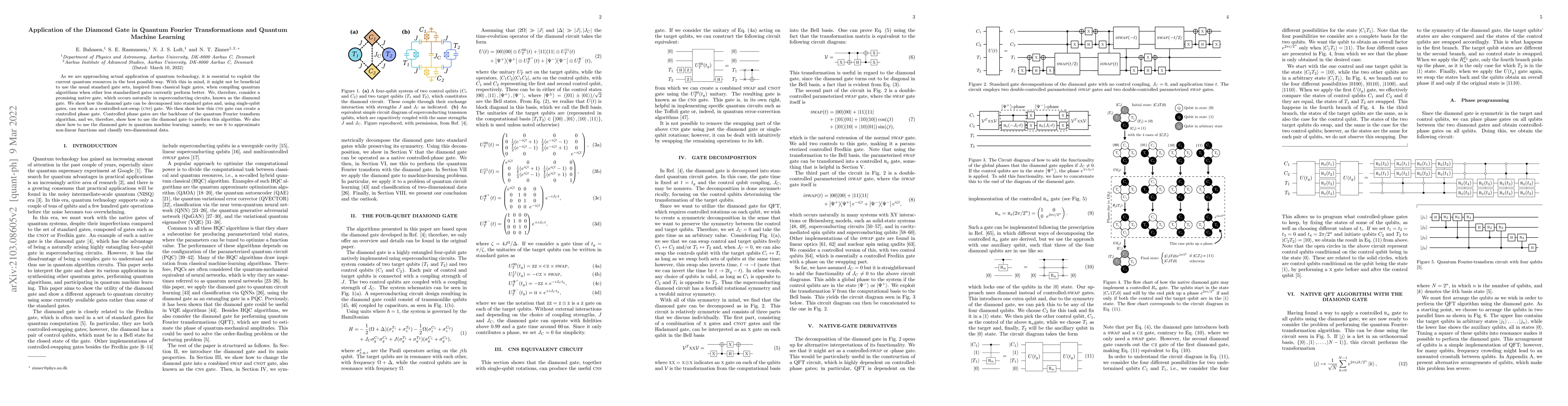 Thumbnail for Application of the Diamond Gate in Quantum Fourier Transformations and
  Quantum Machine Learning