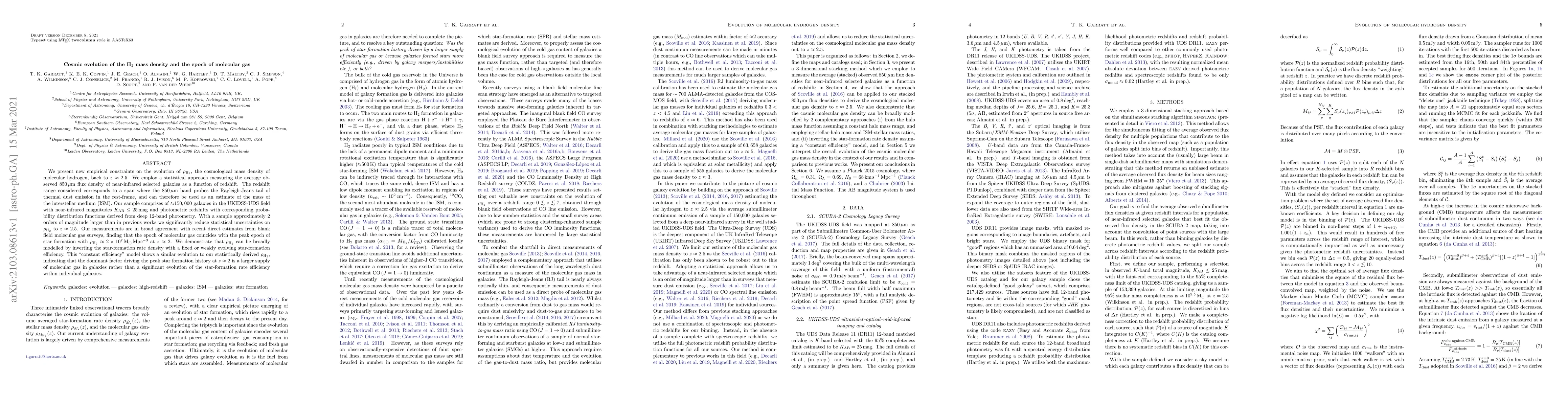 Thumbnail for Cosmic evolution of the H2 mass density and the epoch of molecular gas
