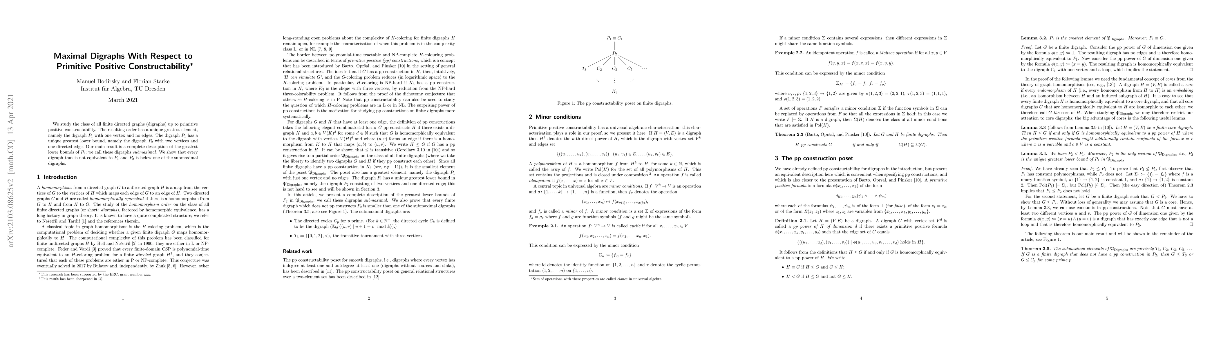 Thumbnail for Maximal Digraphs With Respect to Primitive Positive Constructibility