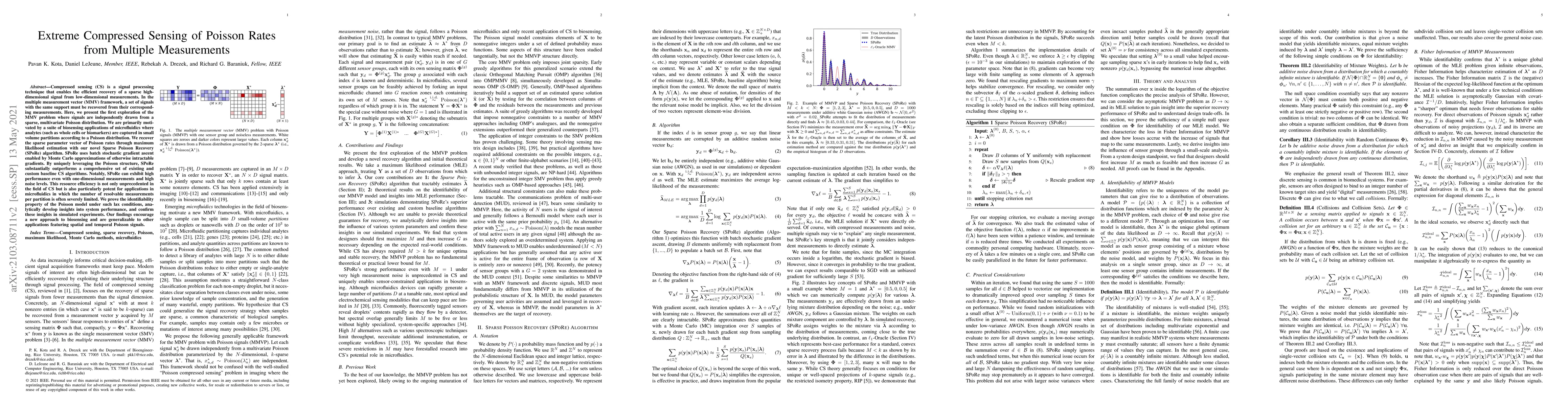 Thumbnail for Extreme Compressed Sensing of Poisson Rates from Multiple Measurements