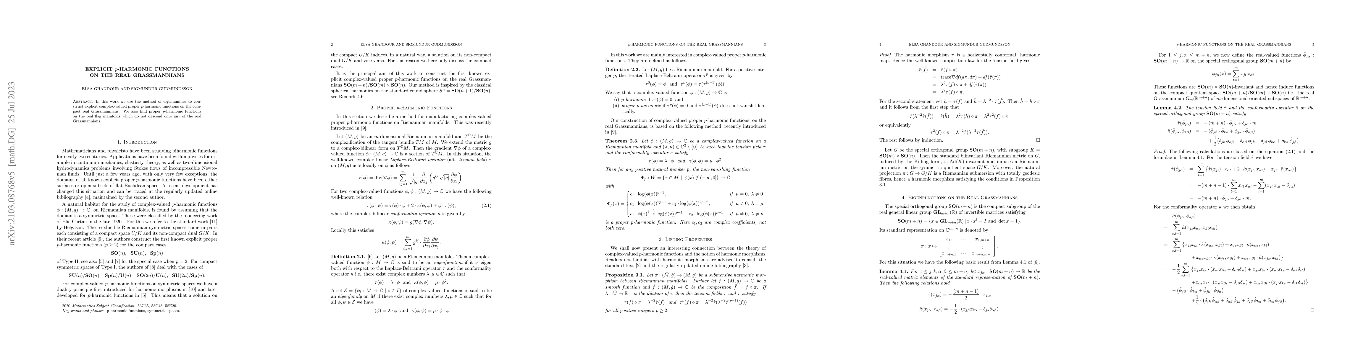 Thumbnail for Explicit $p$-harmonic functions on the real Grassmannians