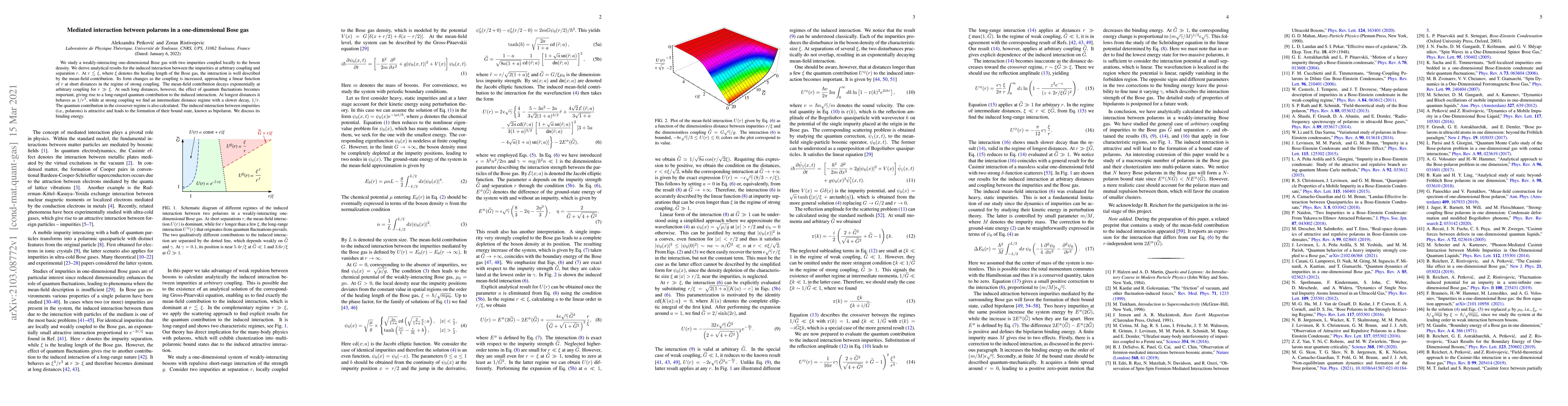 Thumbnail for Mediated interaction between polarons in a one-dimensional Bose gas