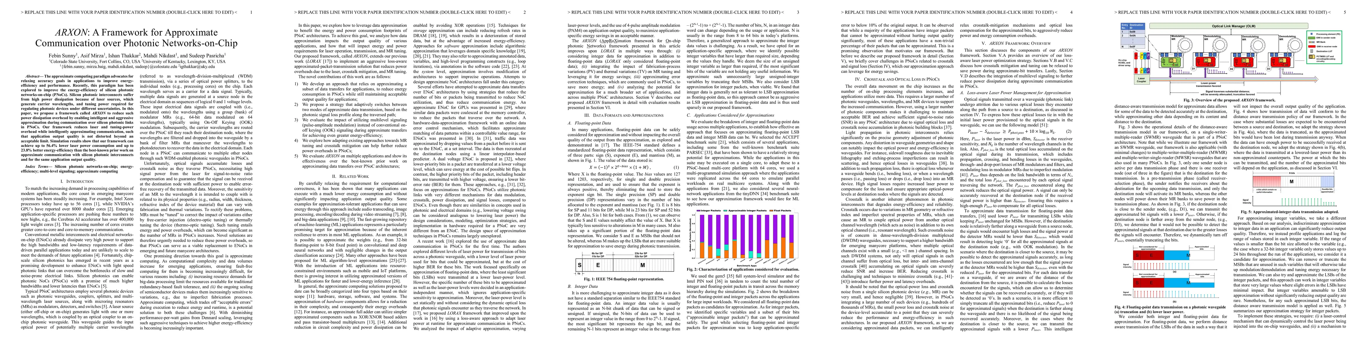 Thumbnail for ARXON: A Framework for Approximate Communication over Photonic
  Networks-on-Chip