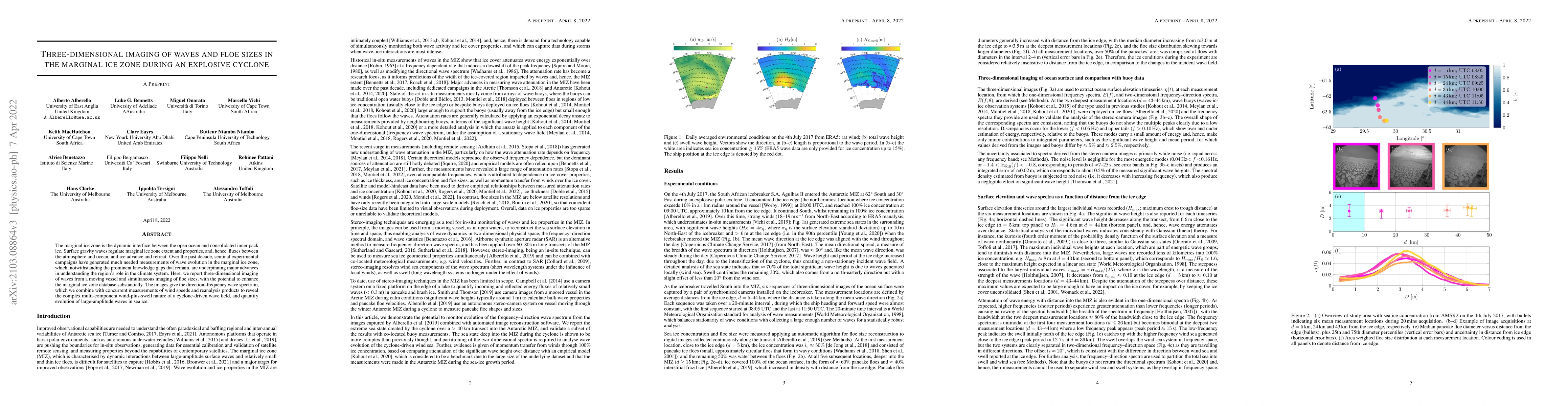 Thumbnail for Three-dimensional imaging of waves and floe sizes in the marginal ice
  zone during an explosive cyclone