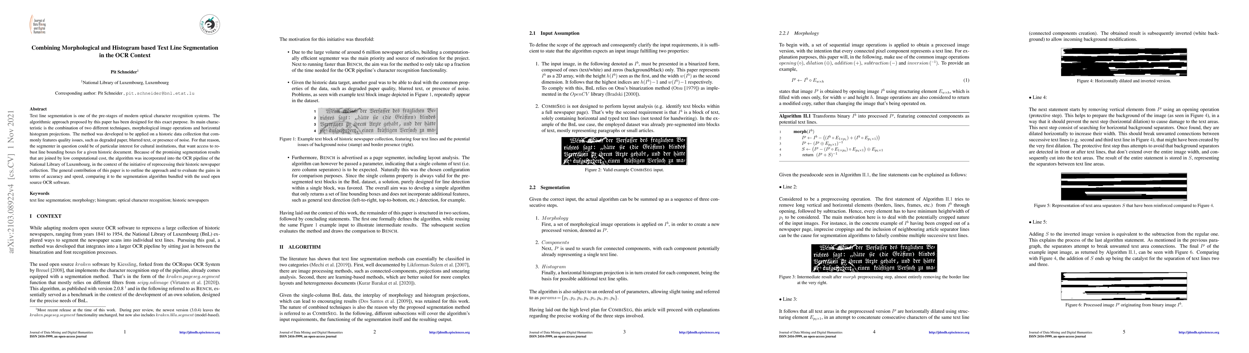Thumbnail for Combining Morphological and Histogram based Text Line Segmentation in
  the OCR Context
