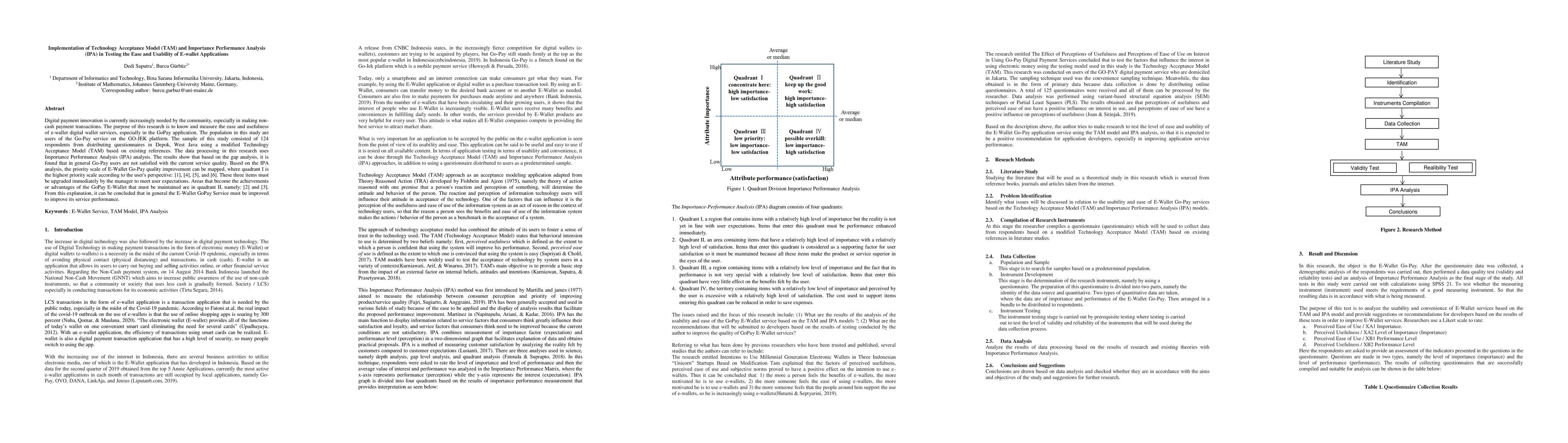 Thumbnail for Implementation of Technology Acceptance Model (TAM) and Importance
  Performance Analysis (IPA) in Testing the Ease and Usability of E-wallet
  Applications