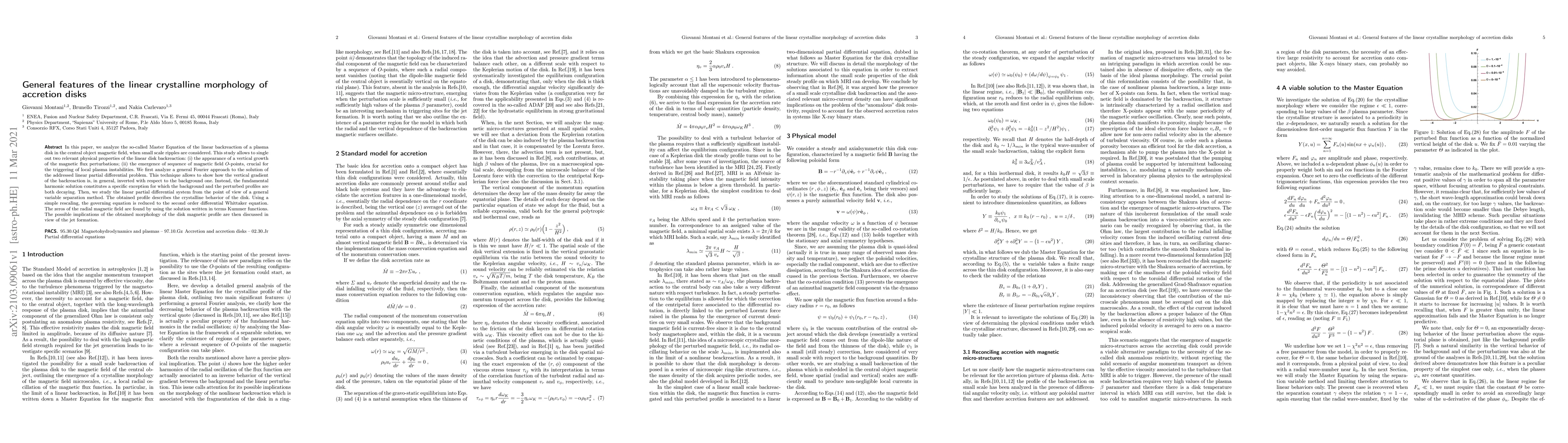 Thumbnail for General features of the linear crystalline morphology of accretion disks