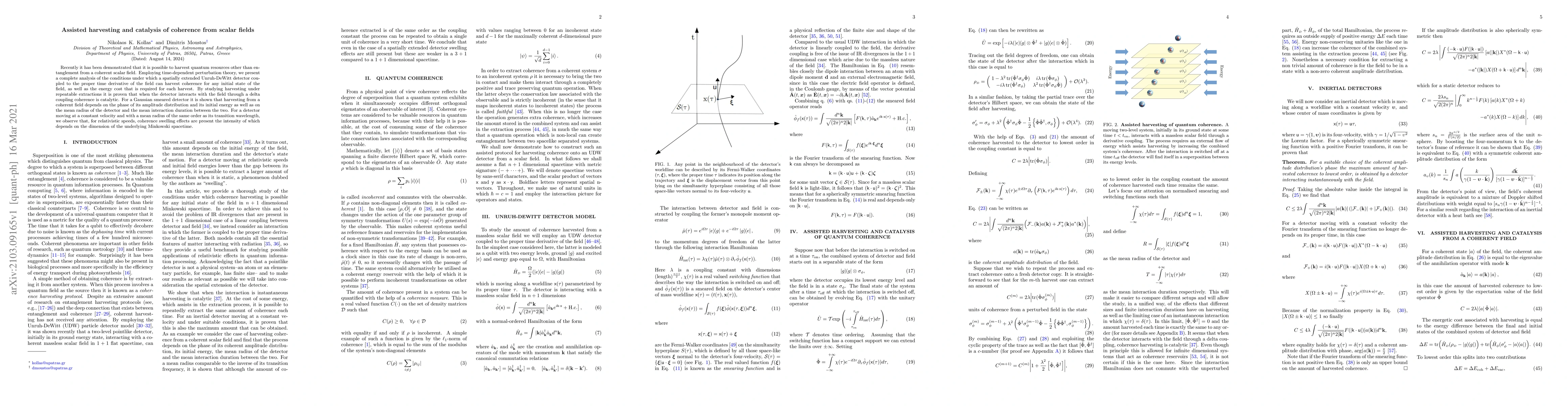 Thumbnail for Assisted harvesting and catalysis of coherence from scalar fields