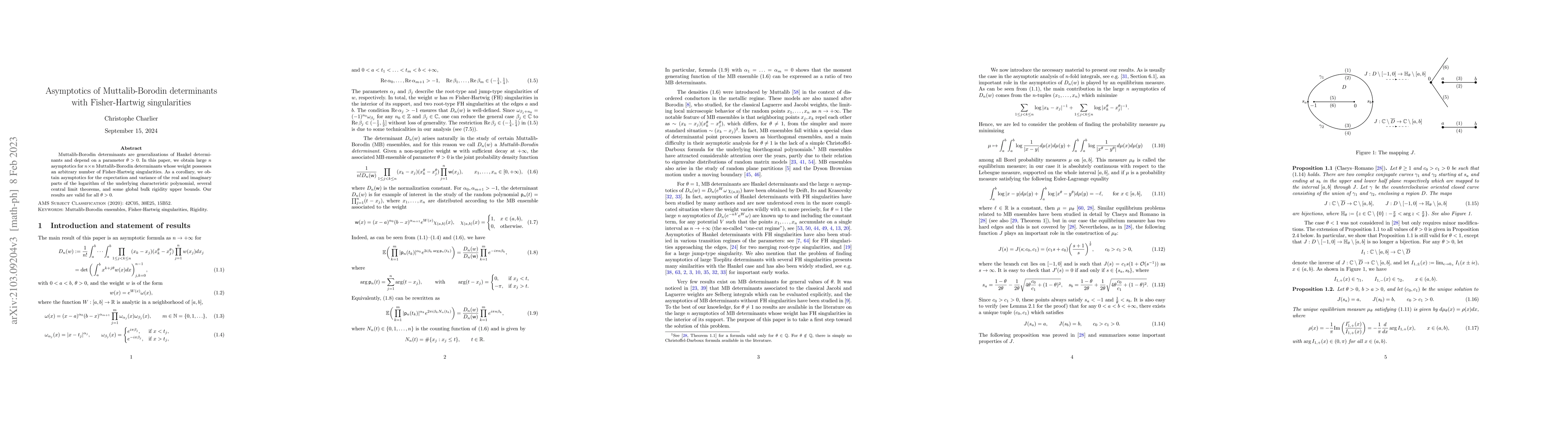 Thumbnail for Asymptotics of Muttalib-Borodin determinants with Fisher-Hartwig
  singularities