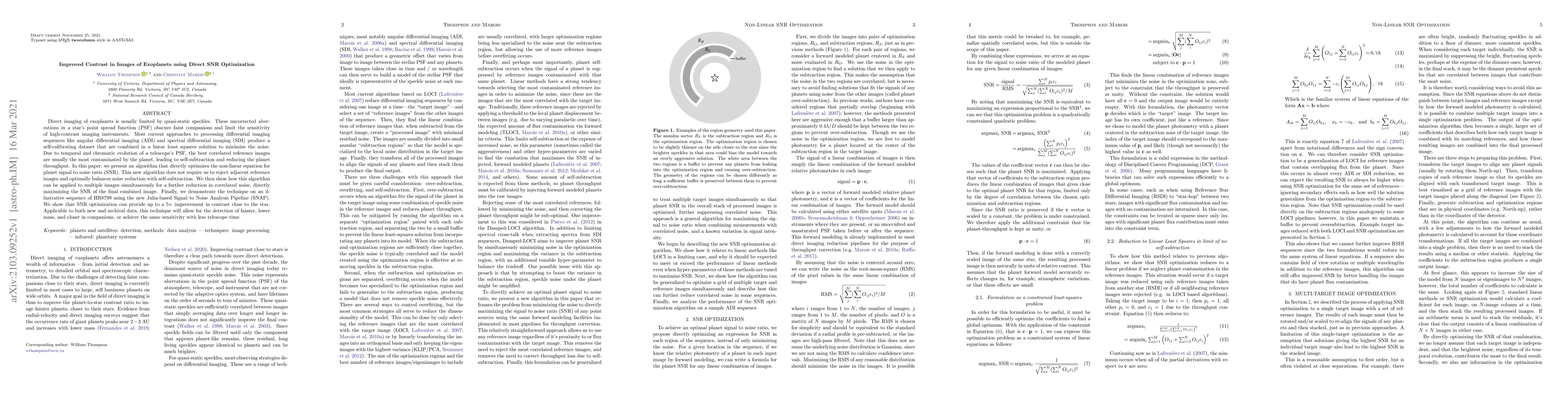 Thumbnail for Improved Contrast in Images of Exoplanets using Direct SNR Optimization
