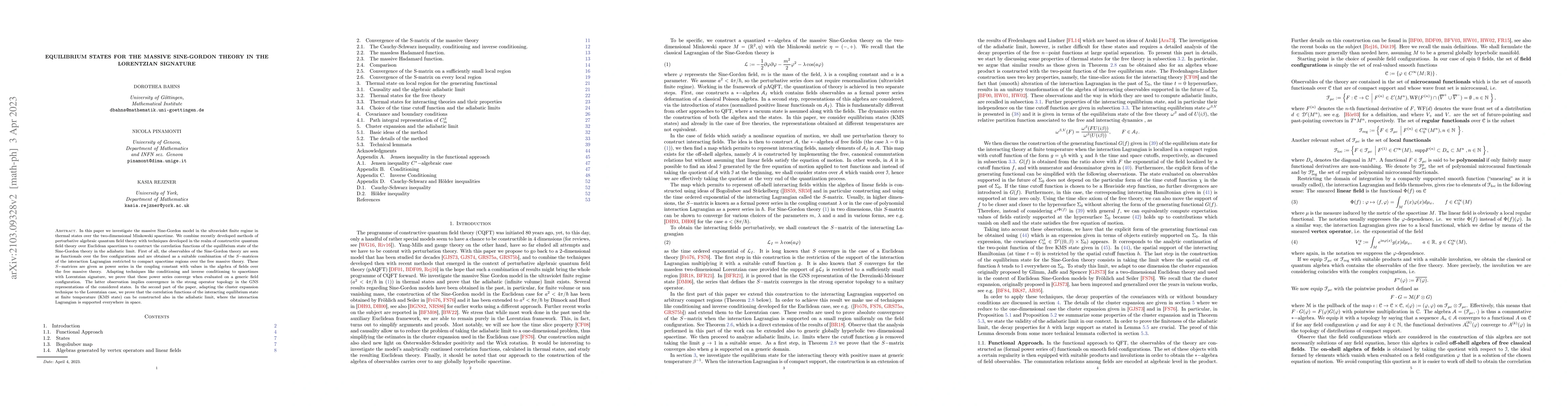 Thumbnail for Equilibrium states for the massive Sine-Gordon theory in the Lorentzian
  signature