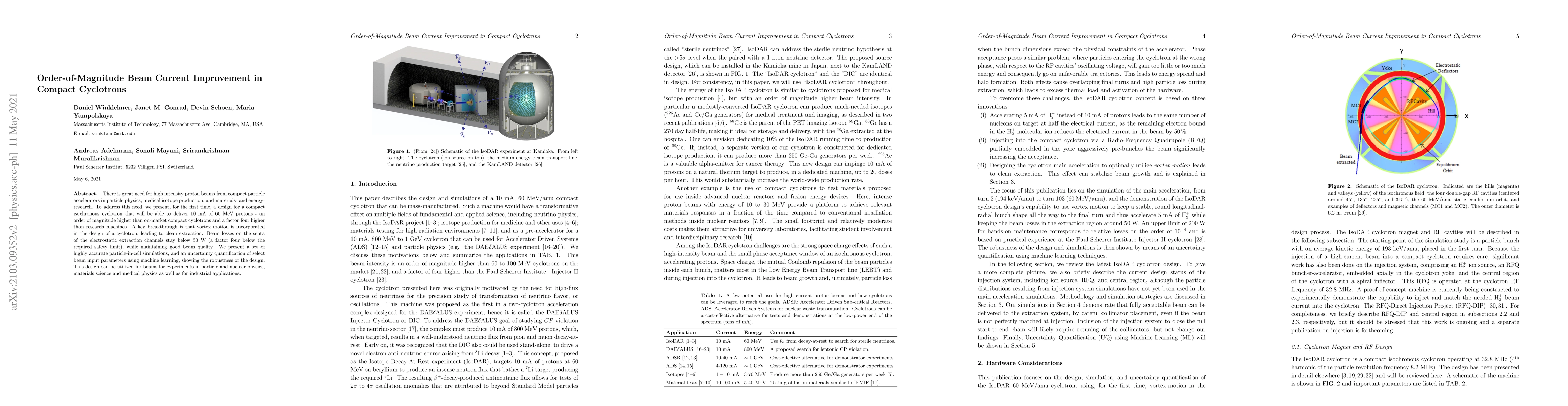 Thumbnail for Order-of-Magnitude Beam Current Improvement in Compact Cyclotrons