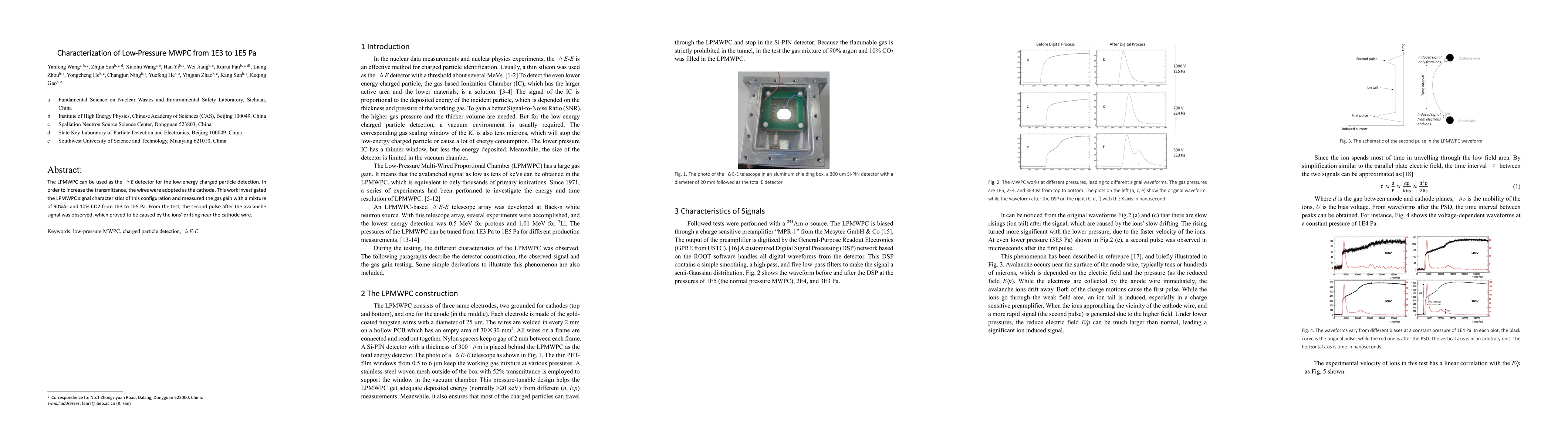 Thumbnail for Characterization of Low-Pressure MWPC from 1E3 to 1E5 Pa