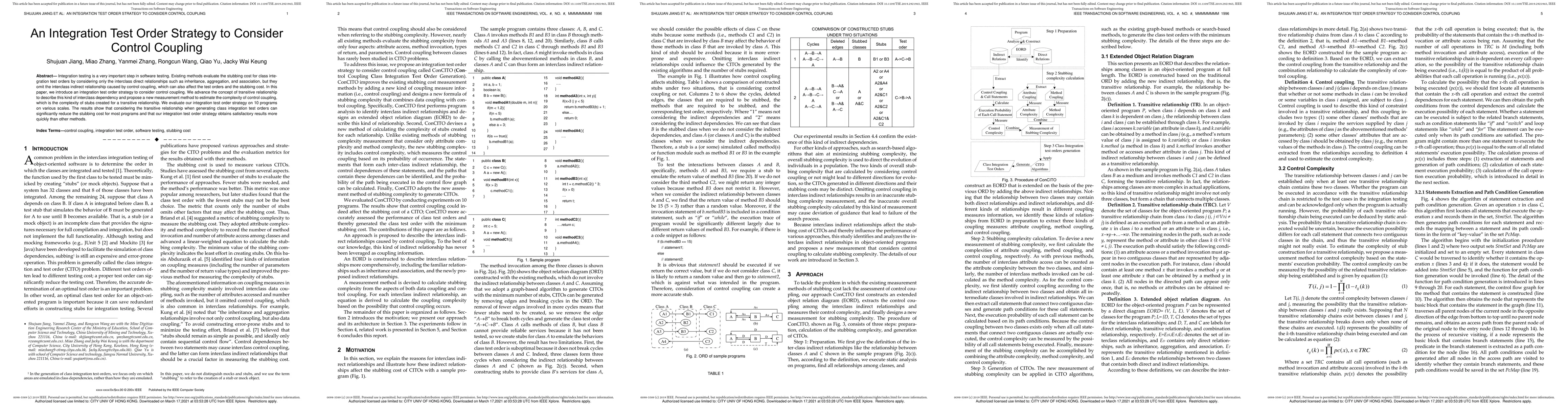 Thumbnail for An Integration Test Order Strategy to Consider Control Coupling