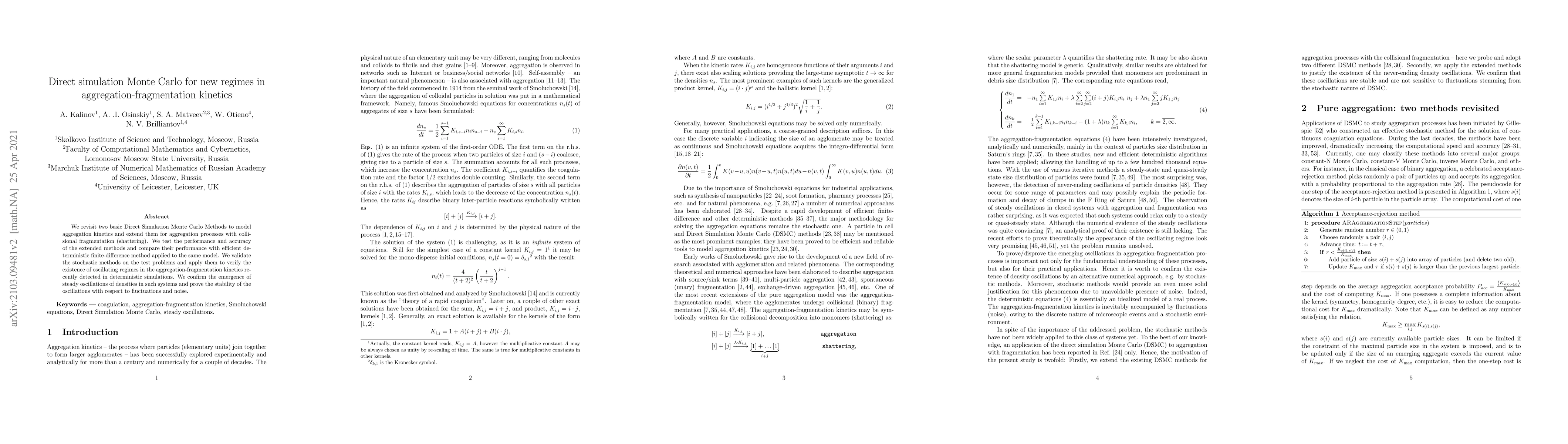 Thumbnail for Direct simulation Monte Carlo for new regimes in
  aggregation-fragmentation kinetics