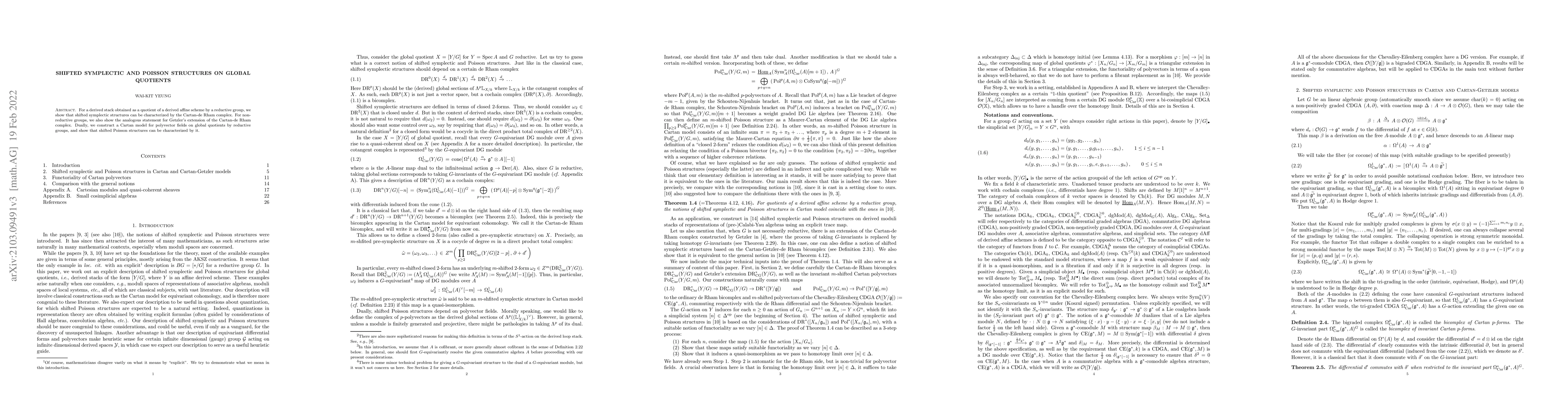 Thumbnail for Shifted symplectic and Poisson structures on global quotients