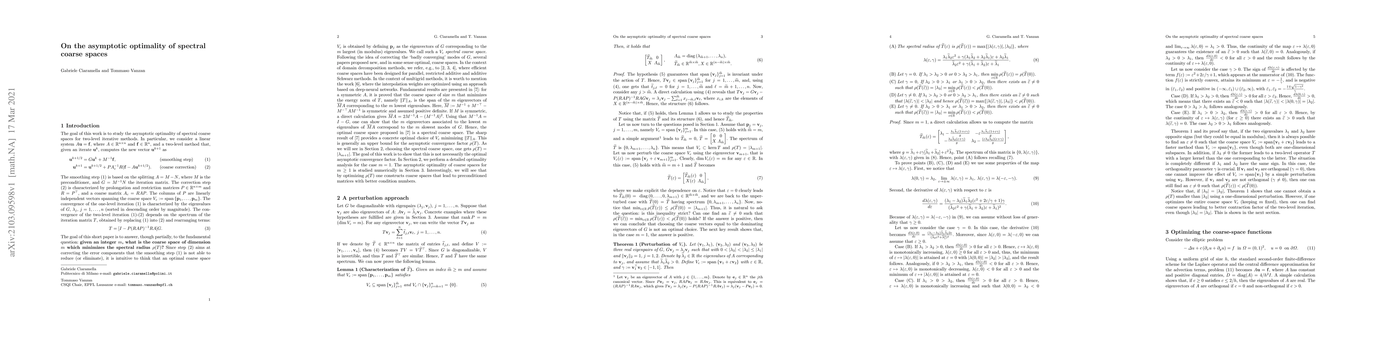 Thumbnail for On the asymptotic optimality of spectral coarse spaces