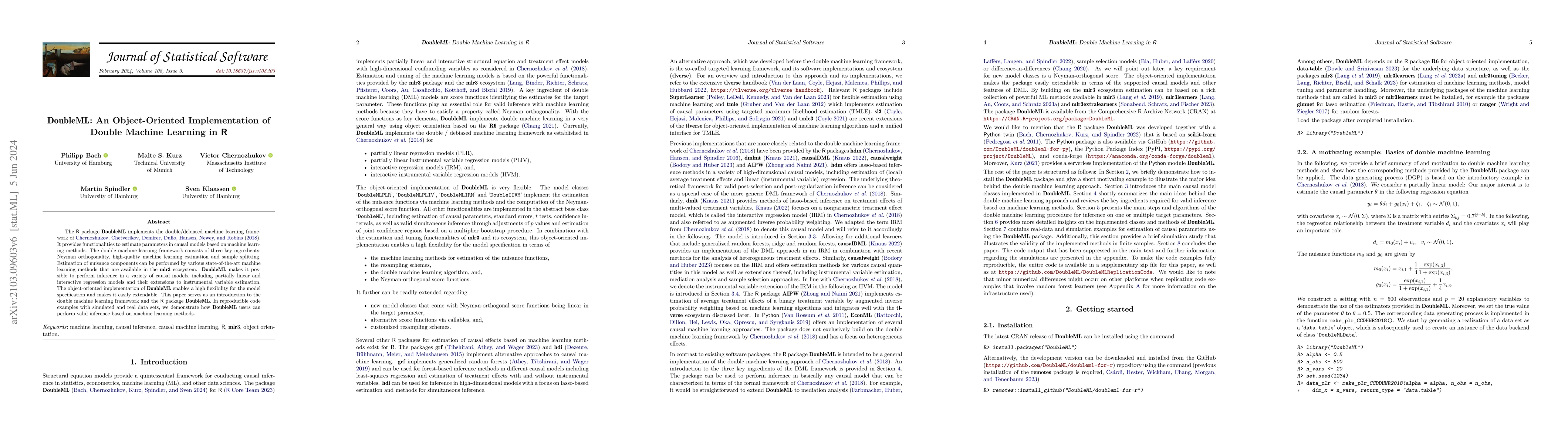 Thumbnail for DoubleML -- An Object-Oriented Implementation of Double Machine Learning
  in R