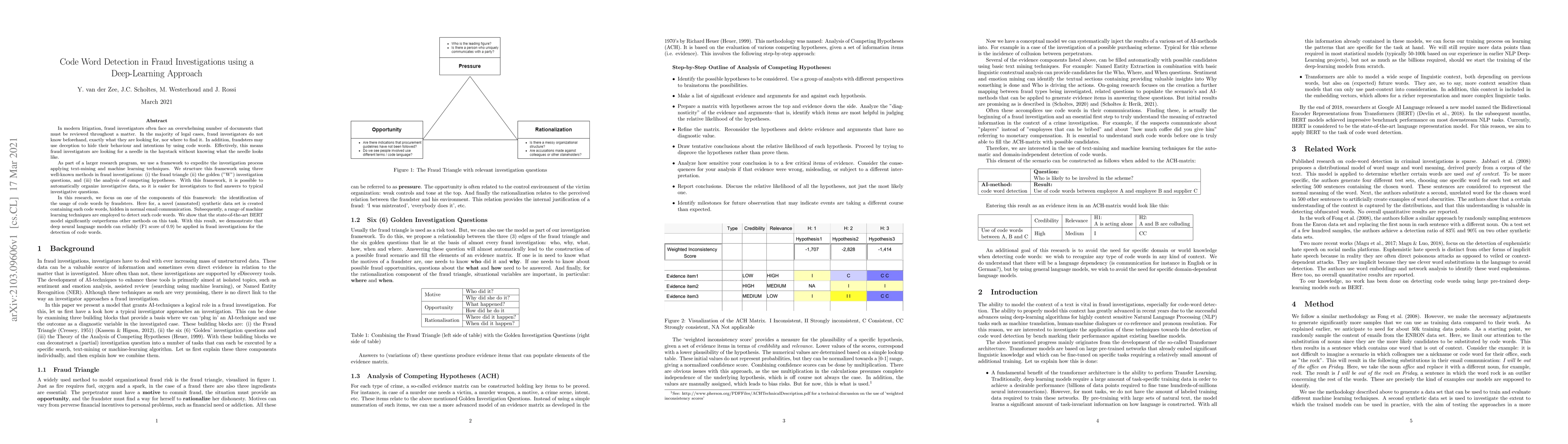 Thumbnail for Code Word Detection in Fraud Investigations using a Deep-Learning
  Approach