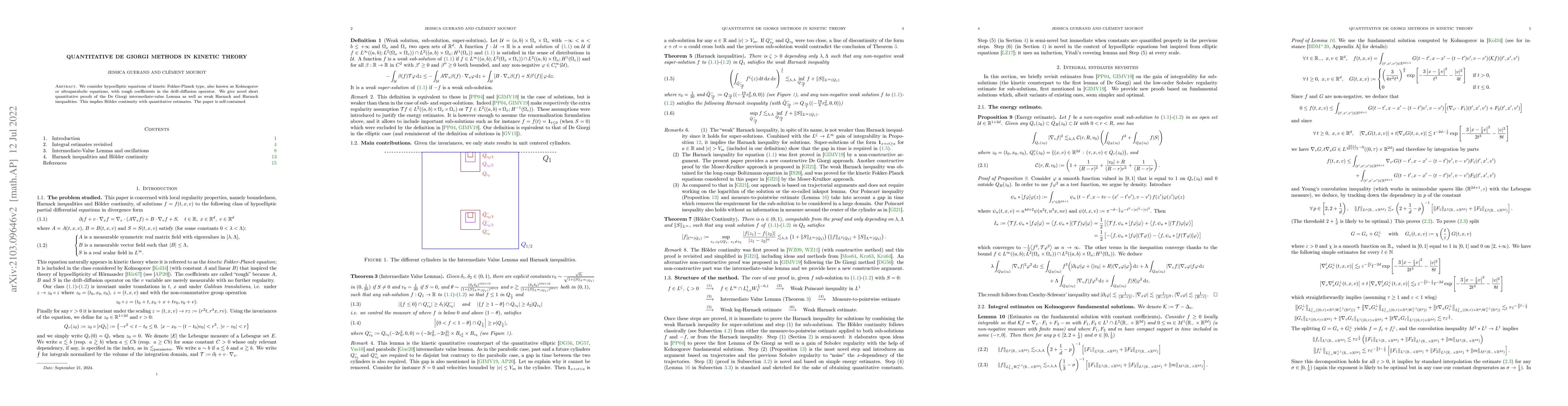 Thumbnail for Quantitative De Giorgi methods in kinetic theory