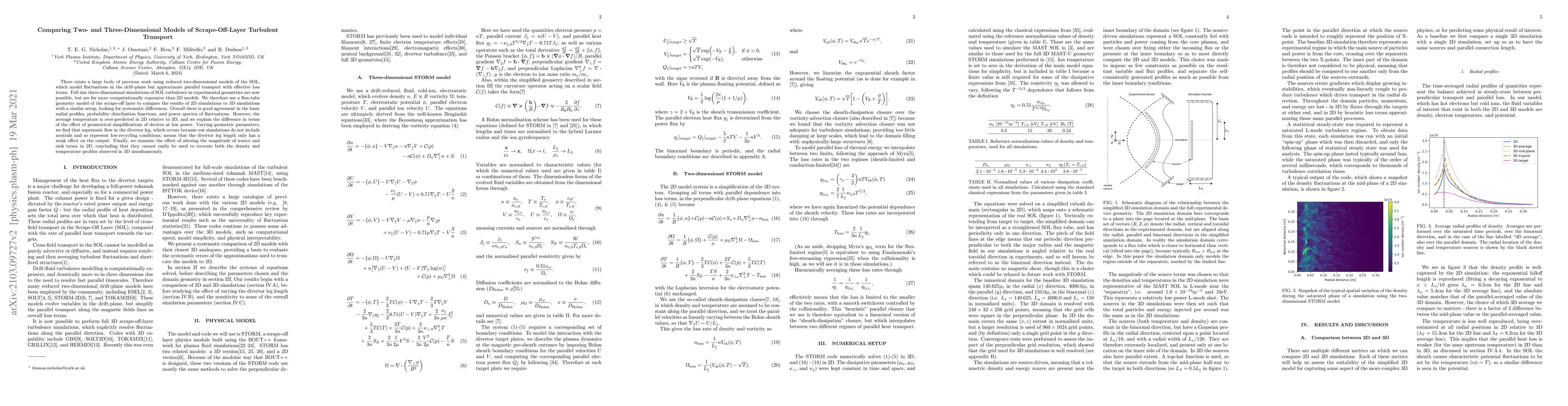 Thumbnail for Comparing Two- and Three-Dimensional Models of Scrape-Off-Layer
  Turbulent Transport