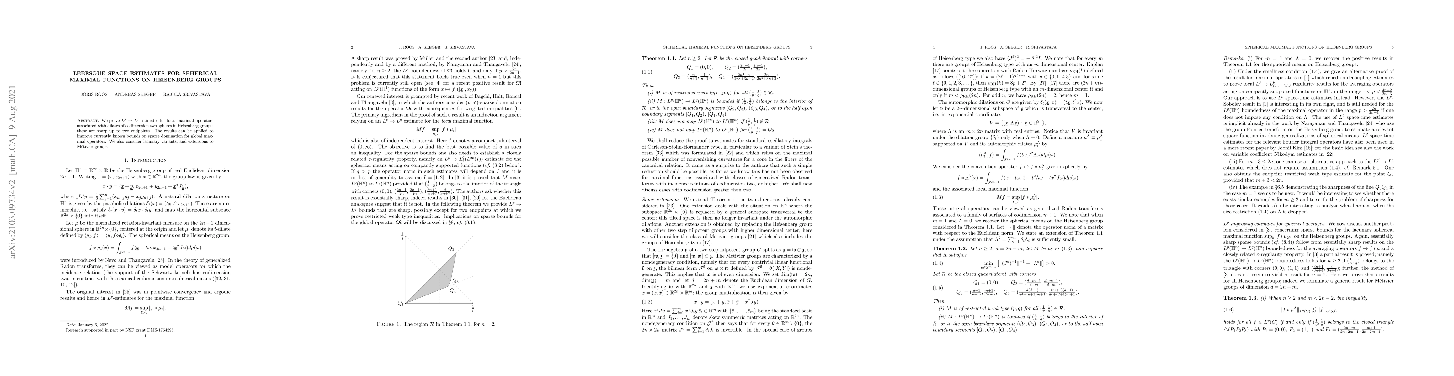 Thumbnail for Lebesgue space estimates for spherical maximal functions on Heisenberg
  groups