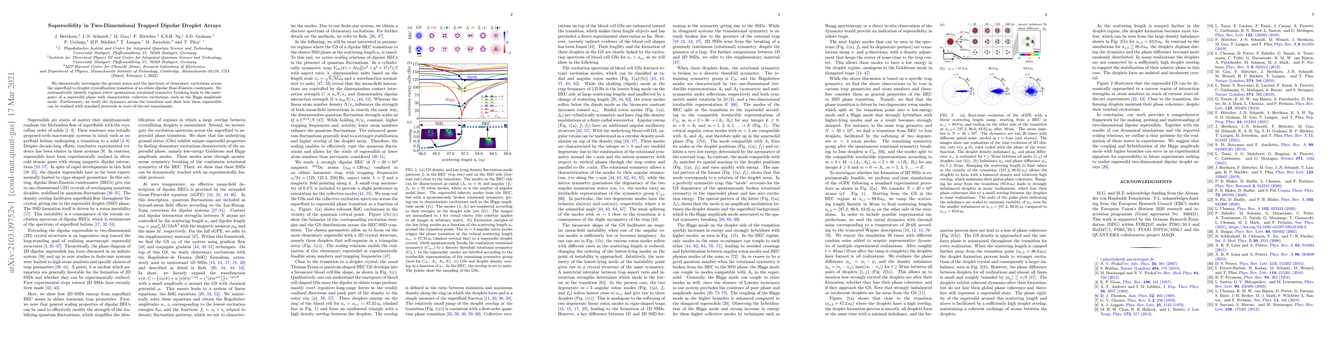Thumbnail for Supersolidity in Two-Dimensional Trapped Dipolar Droplet Arrays