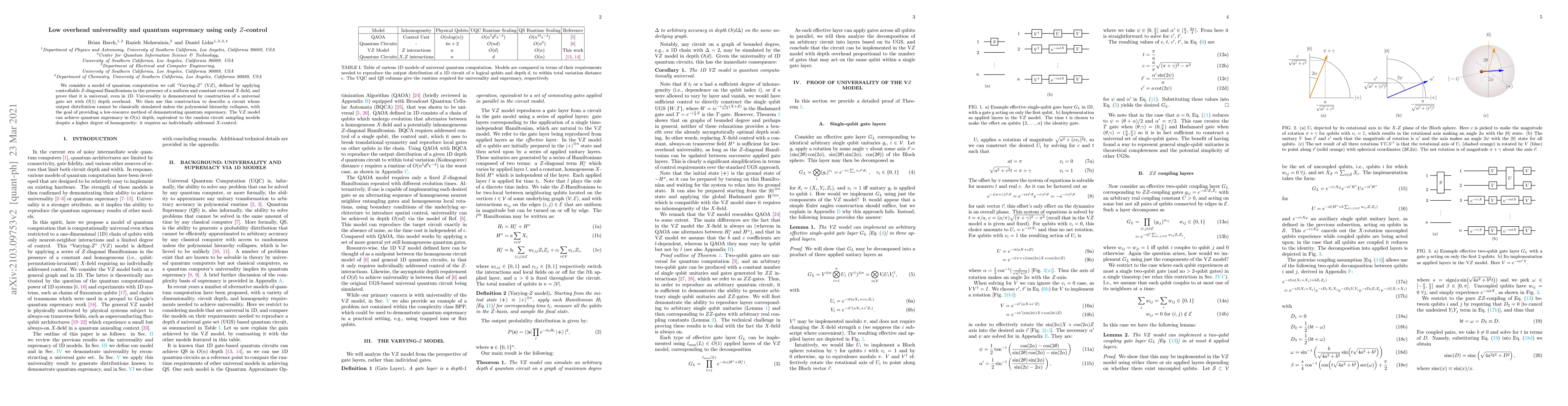 Thumbnail for Low overhead universality and quantum supremacy using only $Z$-control