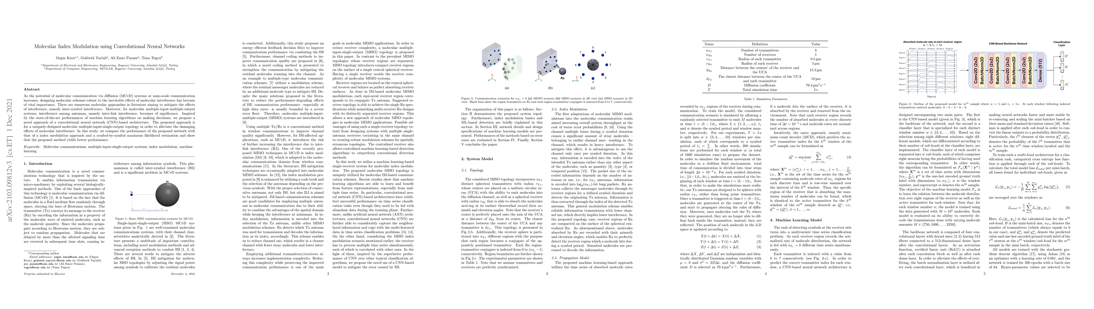 Thumbnail for Molecular Index Modulation using Convolutional Neural Networks