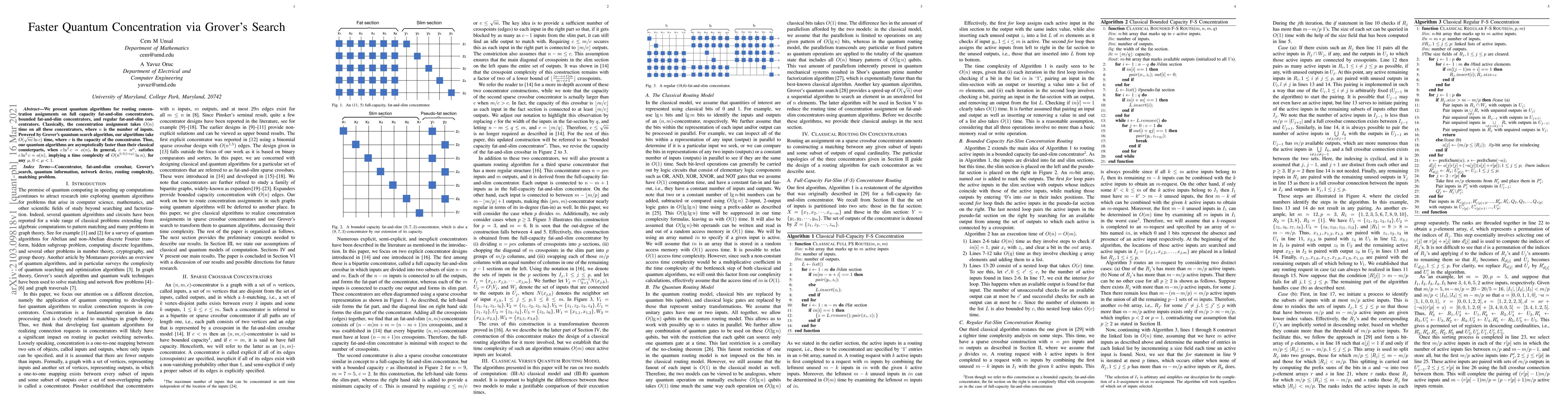 Thumbnail for Faster Quantum Concentration via Grover's Search