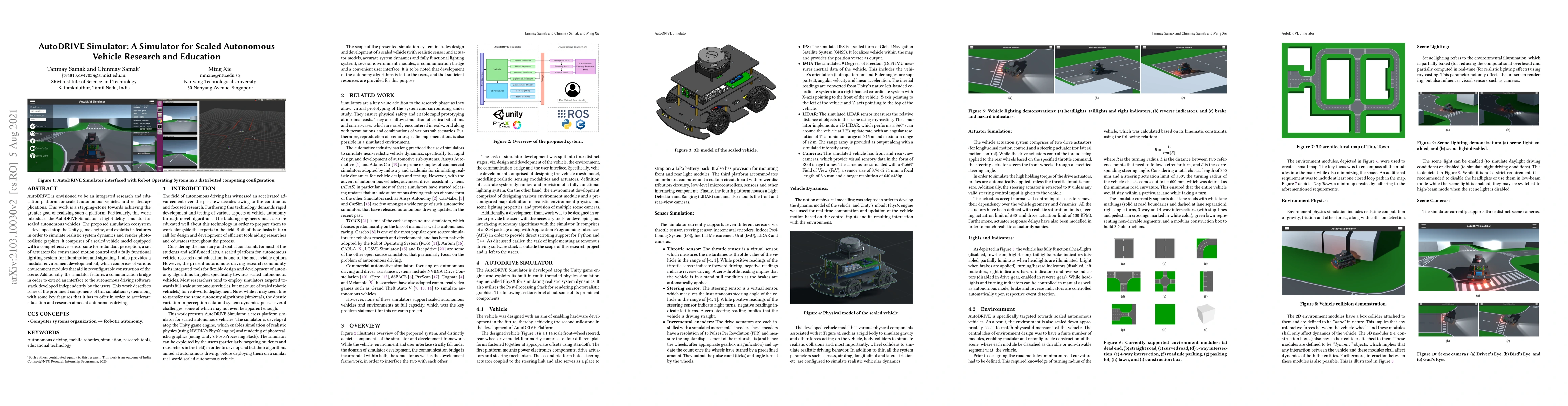Thumbnail for AutoDRIVE Simulator: A Simulator for Scaled Autonomous Vehicle Research
  and Education