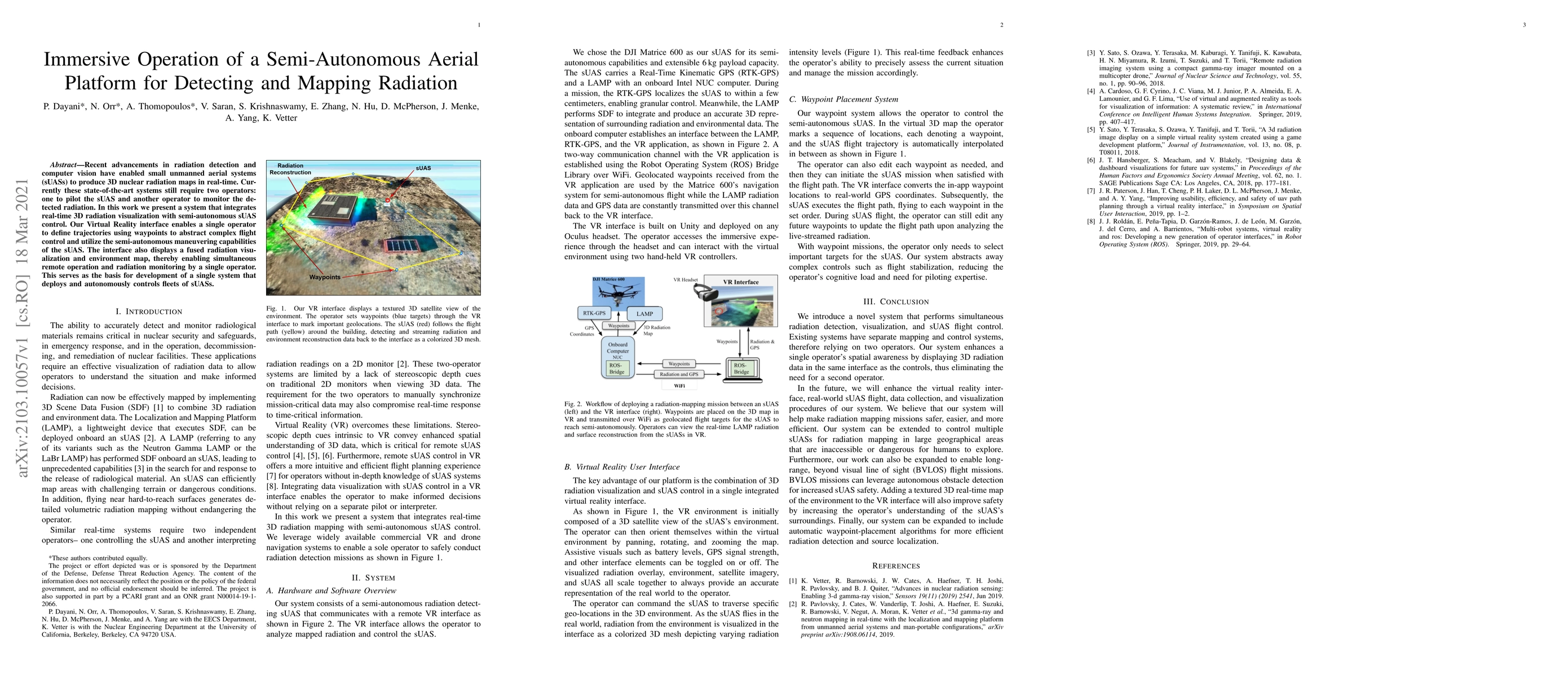 Thumbnail for Immersive Operation of a Semi-Autonomous Aerial Platform for Detecting
  and Mapping Radiation