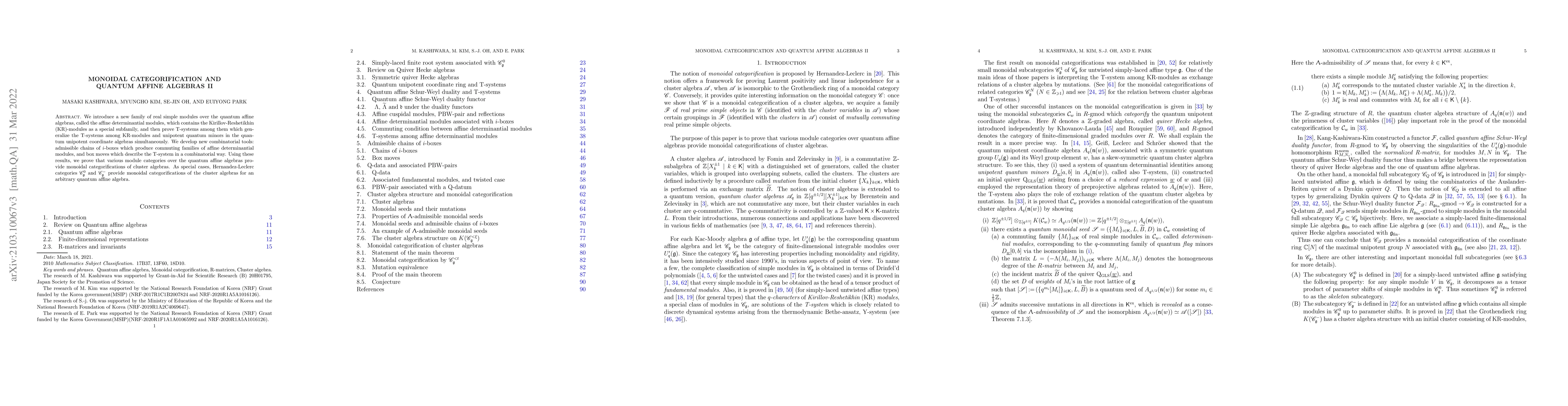 Thumbnail for Monoidal categorification and quantum affine algebras II