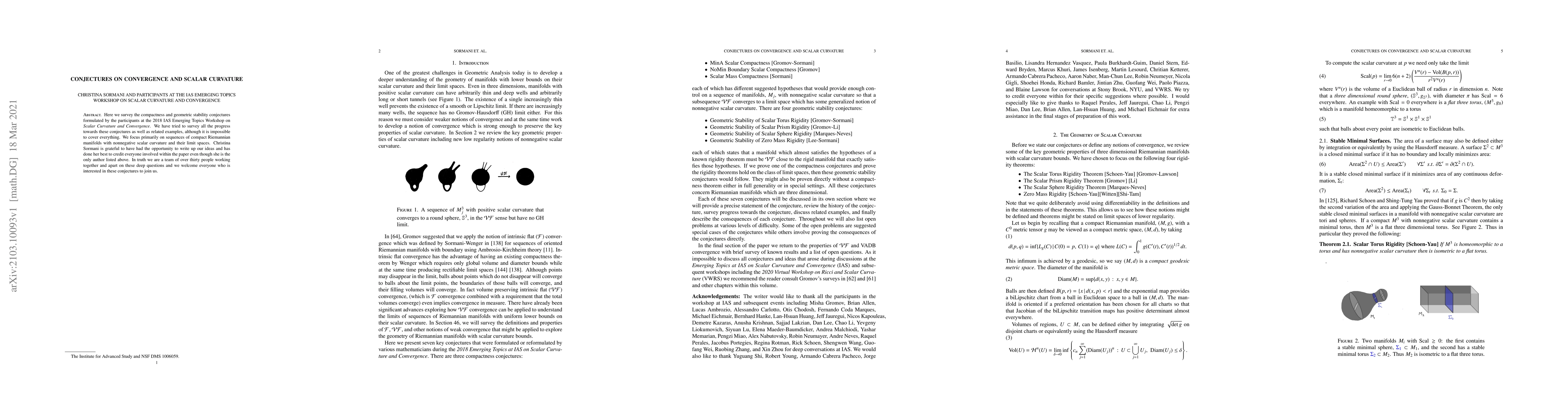 Thumbnail for Conjectures on Convergence and Scalar Curvature