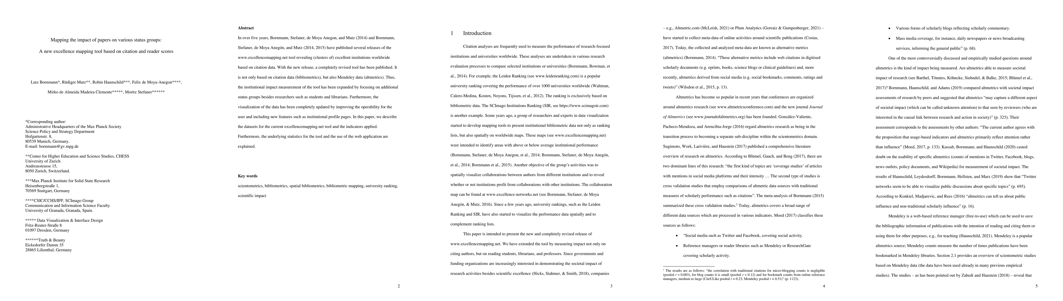 Thumbnail for Mapping the impact of papers on various status groups: A new excellence
  mapping tool based on citation and reader scores