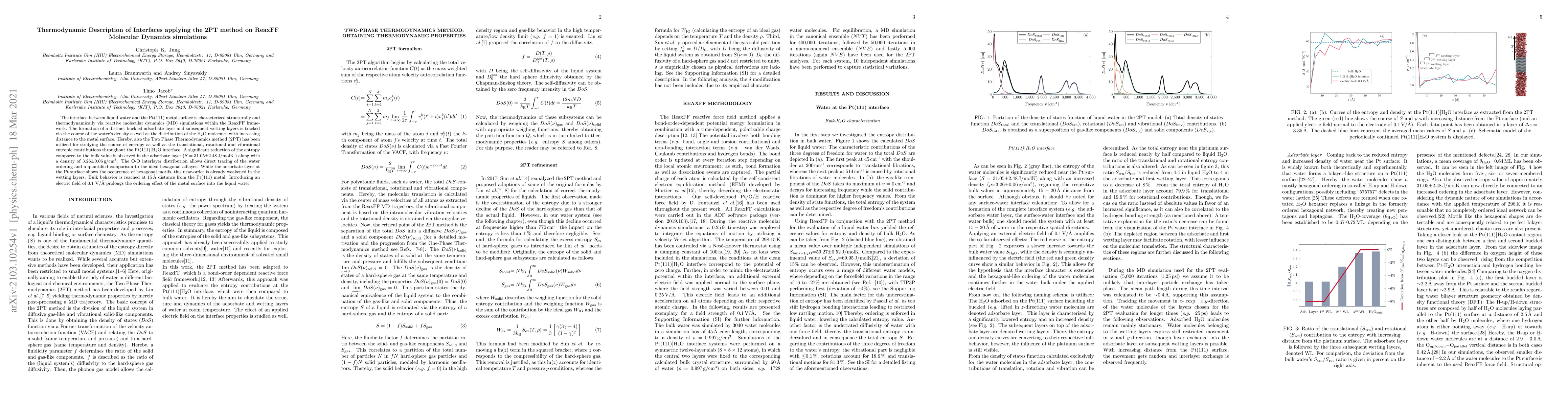 Thumbnail for Thermodynamic Description of Interfaces applying the 2PT method on
  ReaxFF Molecular Dynamics simulations