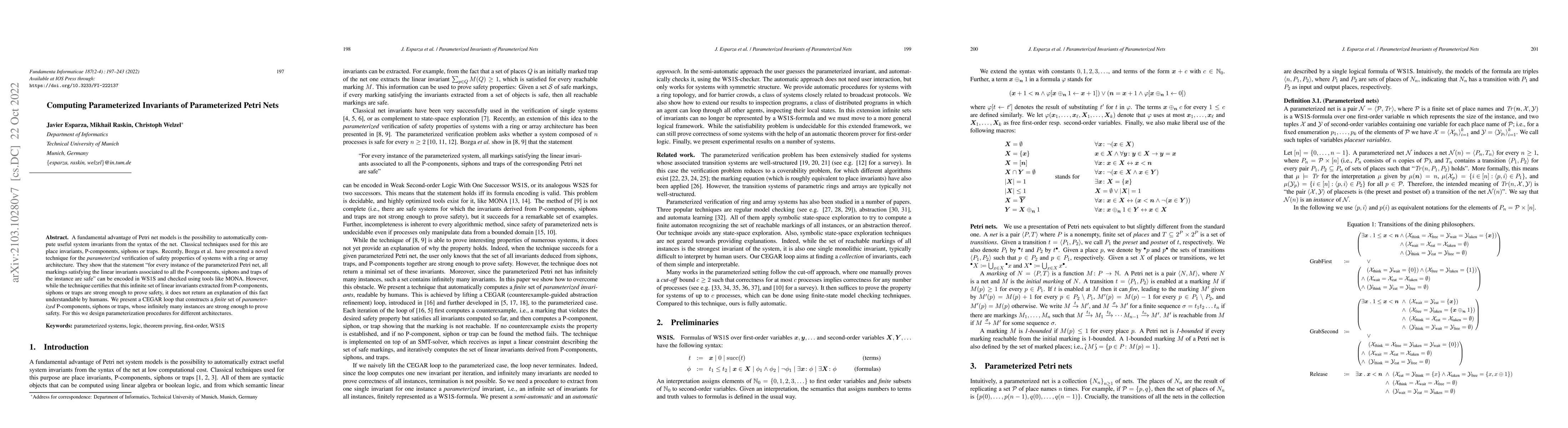 Thumbnail for Computing Parameterized Invariants of Parameterized Petri Nets