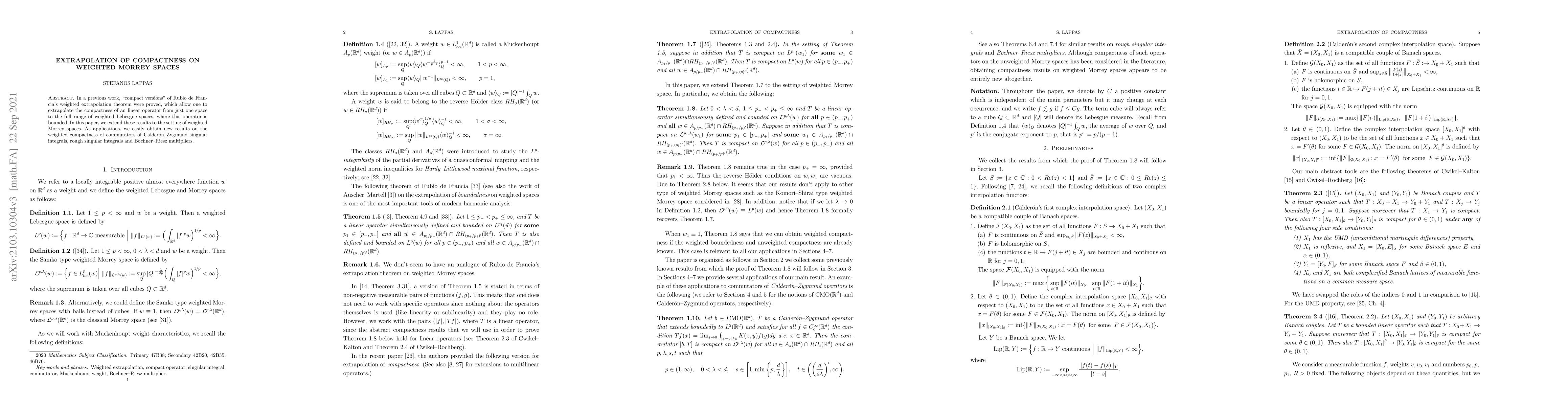 Thumbnail for Extrapolation of compactness on weighted Morrey spaces