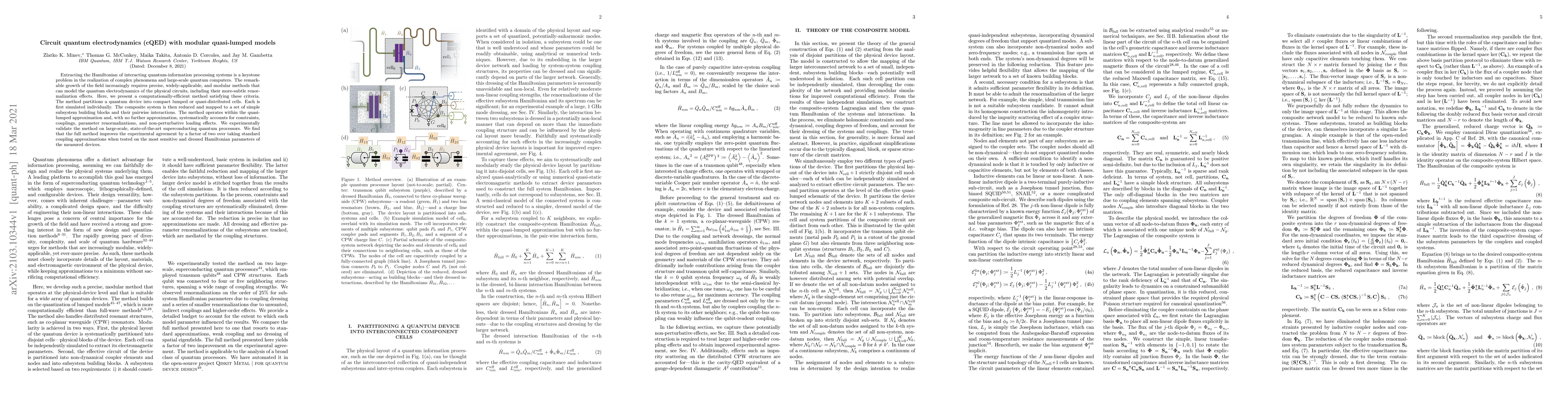 Thumbnail for Circuit quantum electrodynamics (cQED) with modular quasi-lumped models